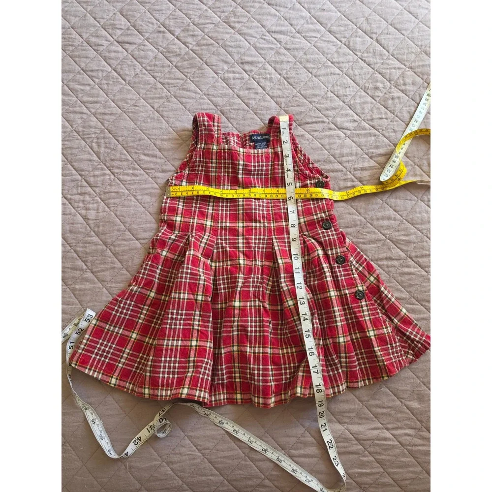 Ralph Lauren Plaid Red‎ Pleated Preppy Old Money Mini Baby Dress 18-24 month